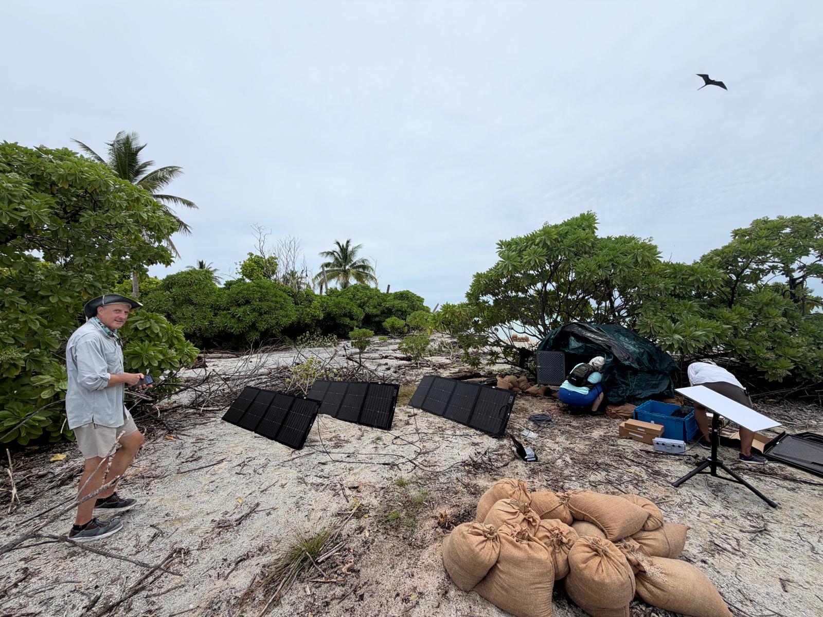 Trouble in paradise: Steve Schultz, general counsel for Purdue University, stands near the set up during the second day on the island. Trouble in paradise: Steve Schultz, general counsel for Purdue University, stands near the set up during the second day on the island.